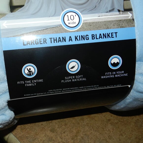 London Fog Dusty Blue Heavyweight Plush Blanket Bigger then King XXL🆕📦🏃🏻💨⚡ - Picture 10 of 16
